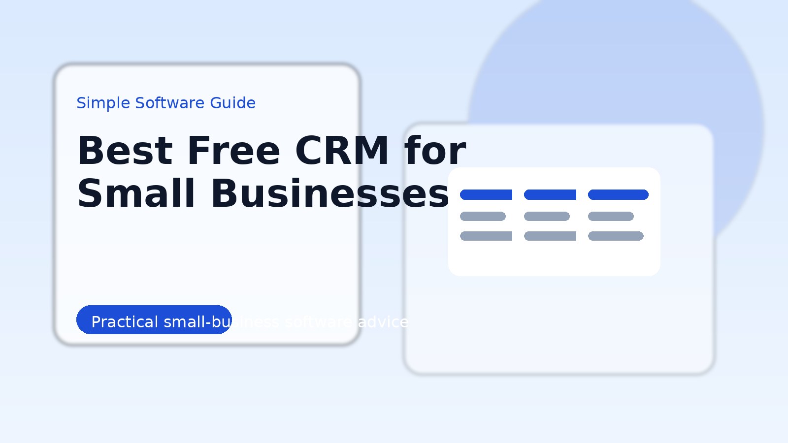 Free CRM guide image for small businesses comparing practical starter options